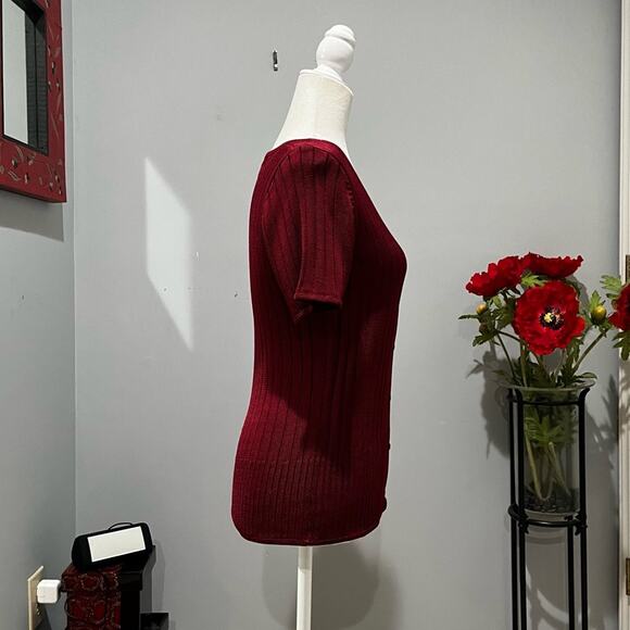 NEW Jones & Co. Rayon Classic Longline V Neck Button Front Semi Sheer Sweater S - Picture 5 of 15